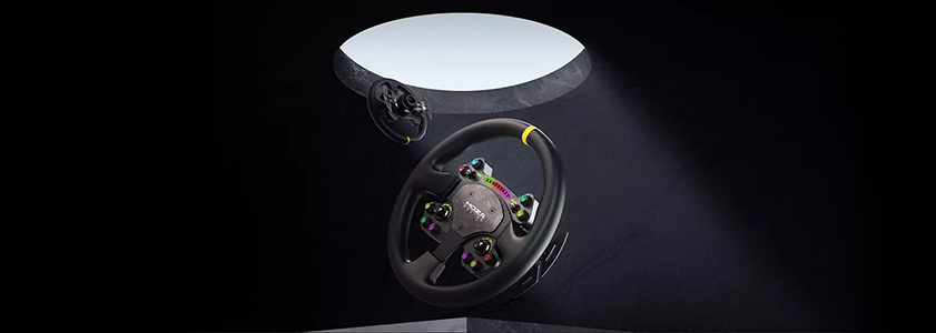 Key visual of racing wheel inside of a manhole.