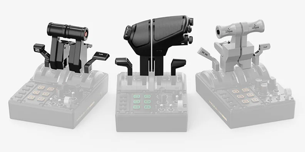 Fight, Airbus and Boeing style throttle modules in a row.
