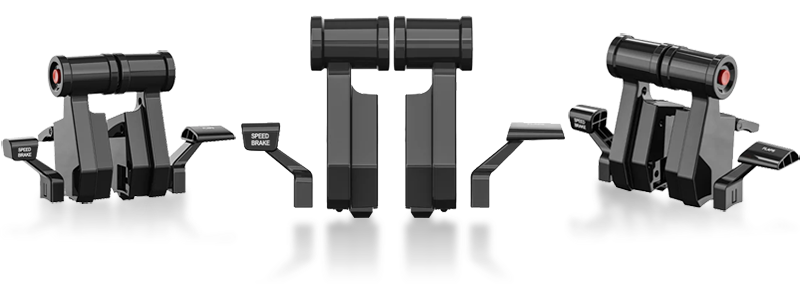Row of 3 TQA Throttle modules at a left, middle and right angle.