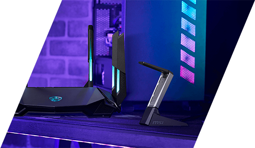 AX1800 USB WiFi adapter attached to cradle.