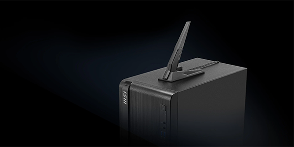 PC with Herald WiFi antenna on top.