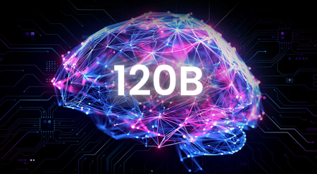 Brain annotated with 120B