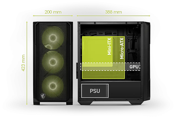 Front and side angle of MAG FORGE M120R case.