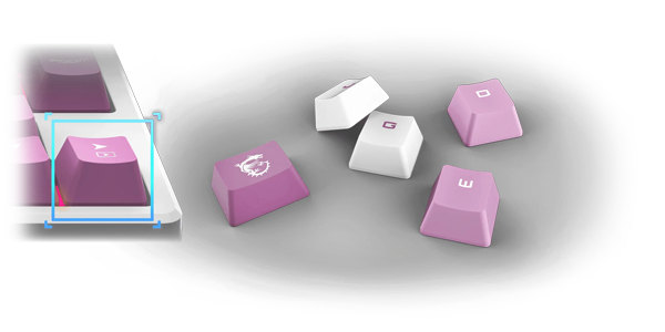 PBT keycaps of the Forge keyboard.