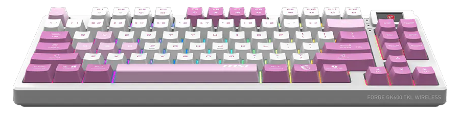 Front angle of the FORGE keyboard.