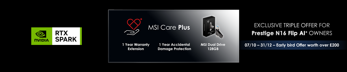 MSI Care Plus early bird promotion banner.