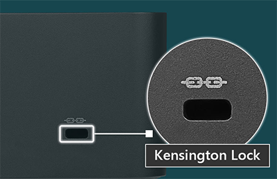 Kensington lock slot at the side of the MSI Cubi.