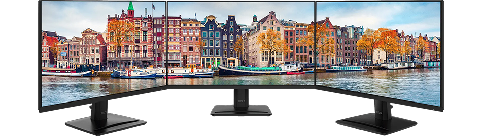 Image of 3 monitors together to show a seamless display