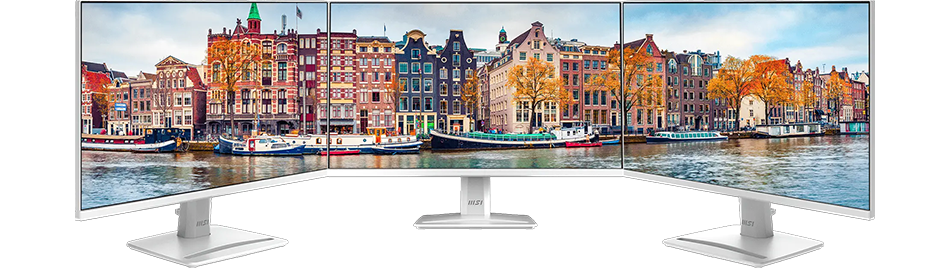 Image of 3 monitors together to show a seamless display