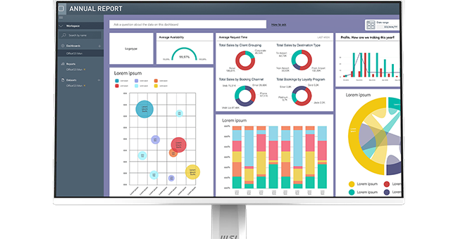 Image of graphs on screen