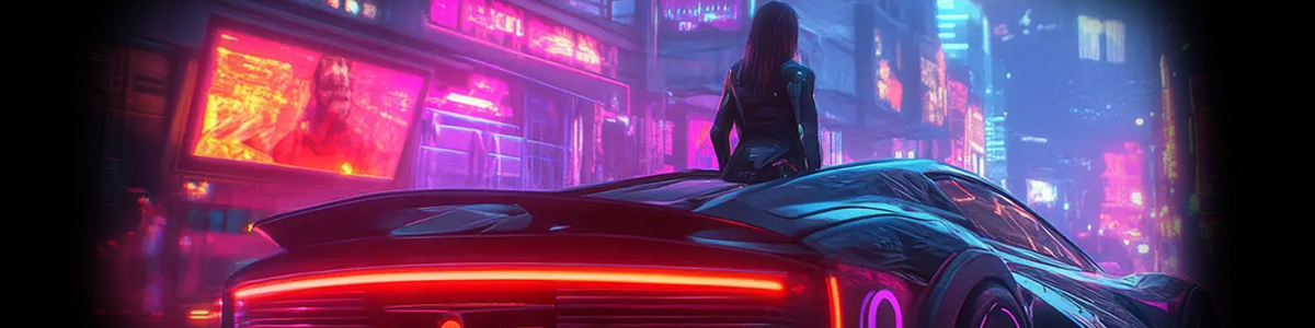 image of gameplay character stood by sports car in a city environment