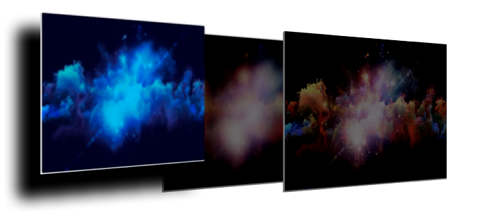 City skyline with balanced colour, smooth gradients and no flickering