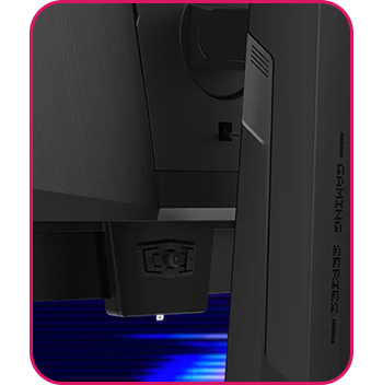 Rear of monitor showing the 5 way joystick