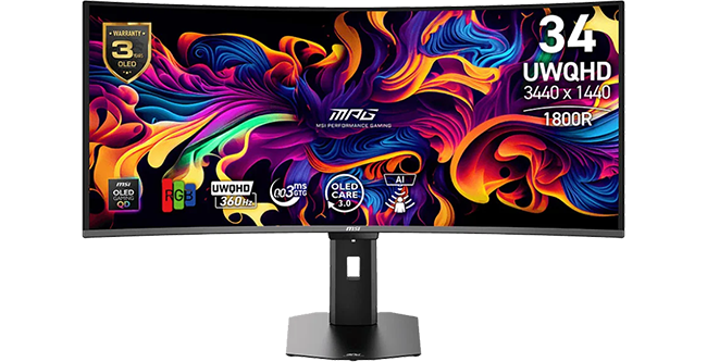 Hero image front shot of MPG 341CQR MSI Monitor