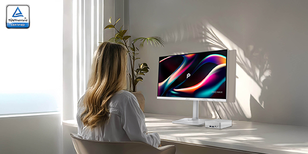PRO MAX monitor, unaffected by natural sunlight entering room.