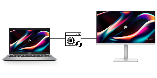 Firmware update between laptop and monitor