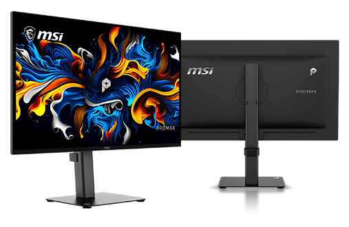 Front and rear angle of the PRO MAX monitor from MSI.