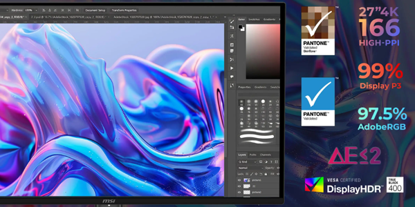 PRO MAX monitor with photoshop on-screen.