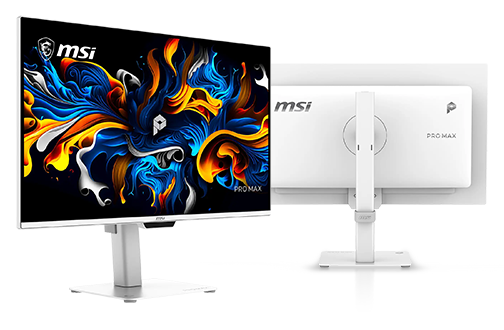 Front and rear angle of the PRO MAX monitor from MSI.