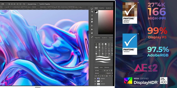 PRO MAX monitor with photoshop on-screen.