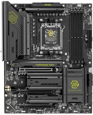 MSI MAG B850 TOMAHAWK MAX WIFI AM5 DDR5 PCIe 5.0 ATX Motherboard