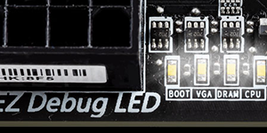 Debug LED on motherboard to feature design