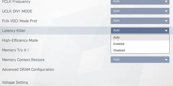 Latency Killer BIOS feature.