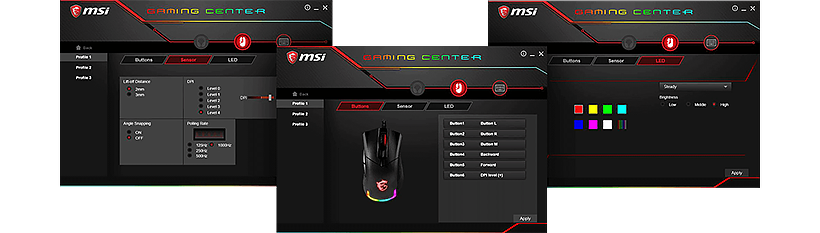 MSI Gaming Center Interface