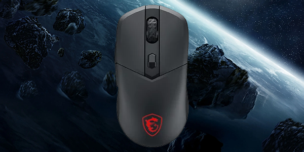 Top down of the VERSA 300 WIRELESS 8K mouse.