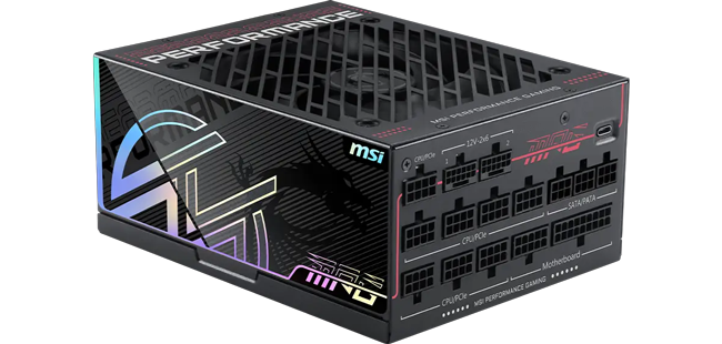 MSI MPG AI1300TS PCIE5 1300W Fully Modular 80+ Titanium ATX 3.1 Black Power Supply