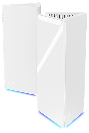 2 Roamii BE Pro Mesh systems, angled next to eachother.