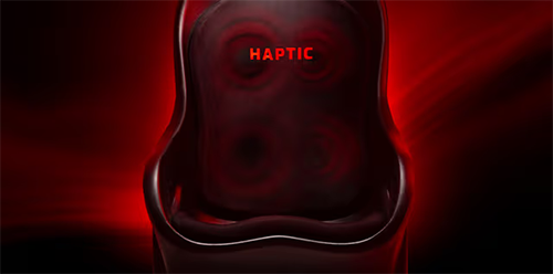 Image of the chair with haptic feedback illustrated