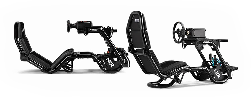 Two simulators side-by-side, showing up + down seating arrangement