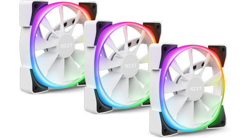 3x NZXT 120mm Aer RGB 2 Premium Fan White