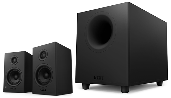 NZXT Relay Black Desktop Stereo Gaming Speakers + Gaming Subwoofer