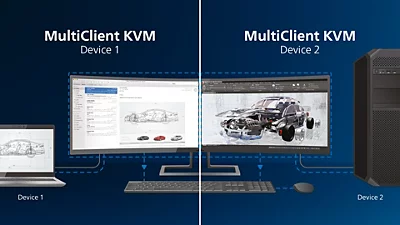 Image showing monitor being connected to multiple devices