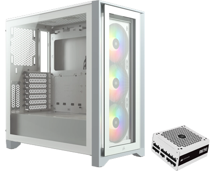 Corsair iCue 4000X RGB, White Mid Tower Chassis