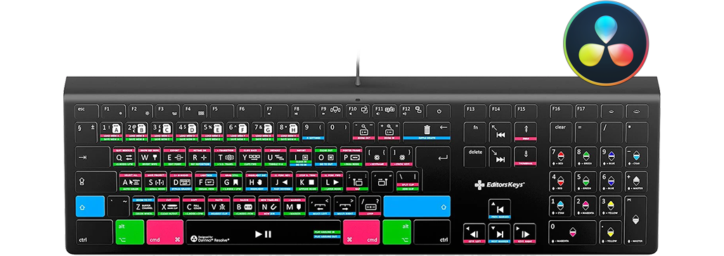EditorsKeys DaVinci Resolve 16 Backlit Keyboard