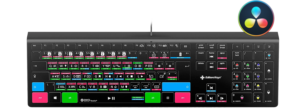 EditorsKeys DaVinci Resolve 16 Backlit Keyboard