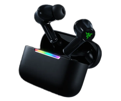 Razer Hammerhead V3 X earphones emerging from case