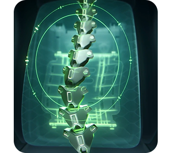 Image showing a metal spine against the lumbar support
