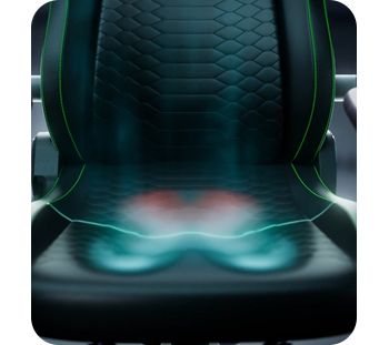 Cooling wave flowing over the seat to show the cold-cured foam