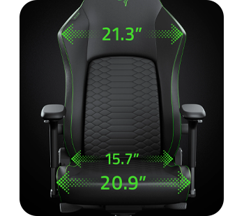 Front image of chair with dimensions in text over the top