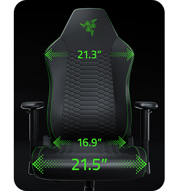 Front image of chair with dimensions in text over the top