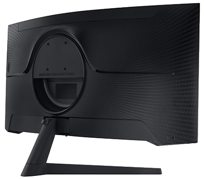 Side view of monitor on stand with screen at 90 degree pivot