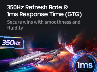 350Hz Refresh Rate & 1ms Response Time (GTG)
