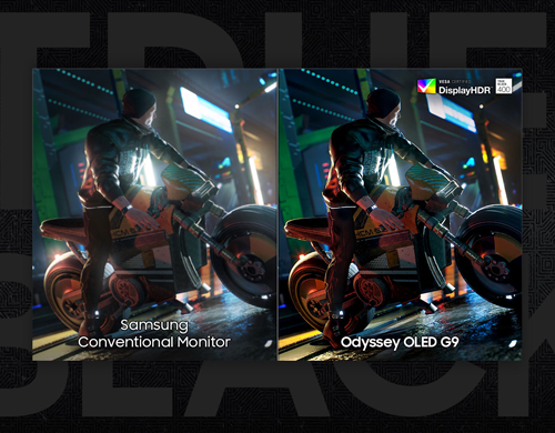 side by side view of conventional monitor and more colourful HDR