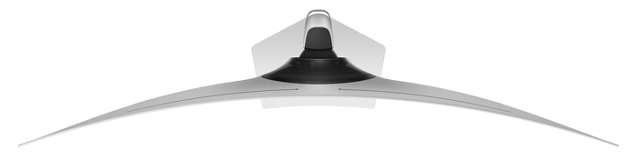 Top down view of monitor showing elegant curve