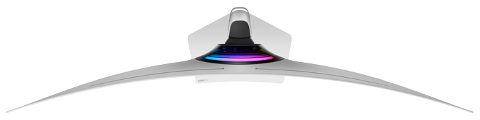 top down view of monitor showing elegant curve