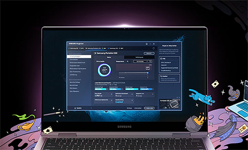 Magician software open on laptop